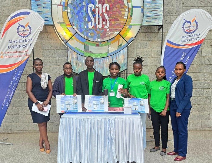 The Go-green Club presenting their innovation in the international women’s day event organized by the Organization for Women in Science for the Developing World (OWSD)-Kenya at Strathmore University on 8th March 2025
